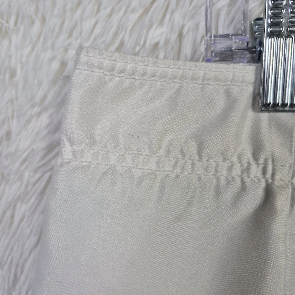 Abercrombie & Fitch Mens‎ L White Lined Board Shorts Spell Out Y2K Preppy